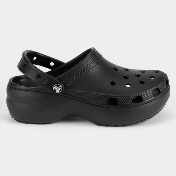 🐊 CROCS Classic Womens Black Platform Clogs 🖤 - Picture 2 of 11